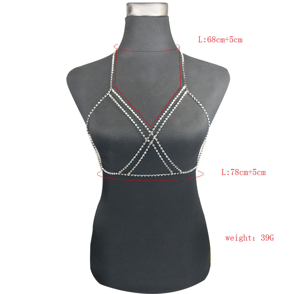 Flash Diamond Bra Body Chain Chest Chain