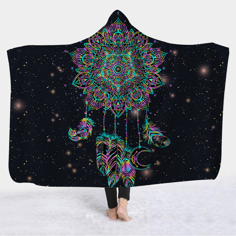 Customized Cross-Border Dreamcatcher Blanket With Pictures, Customized Hooded Blanket Cloak