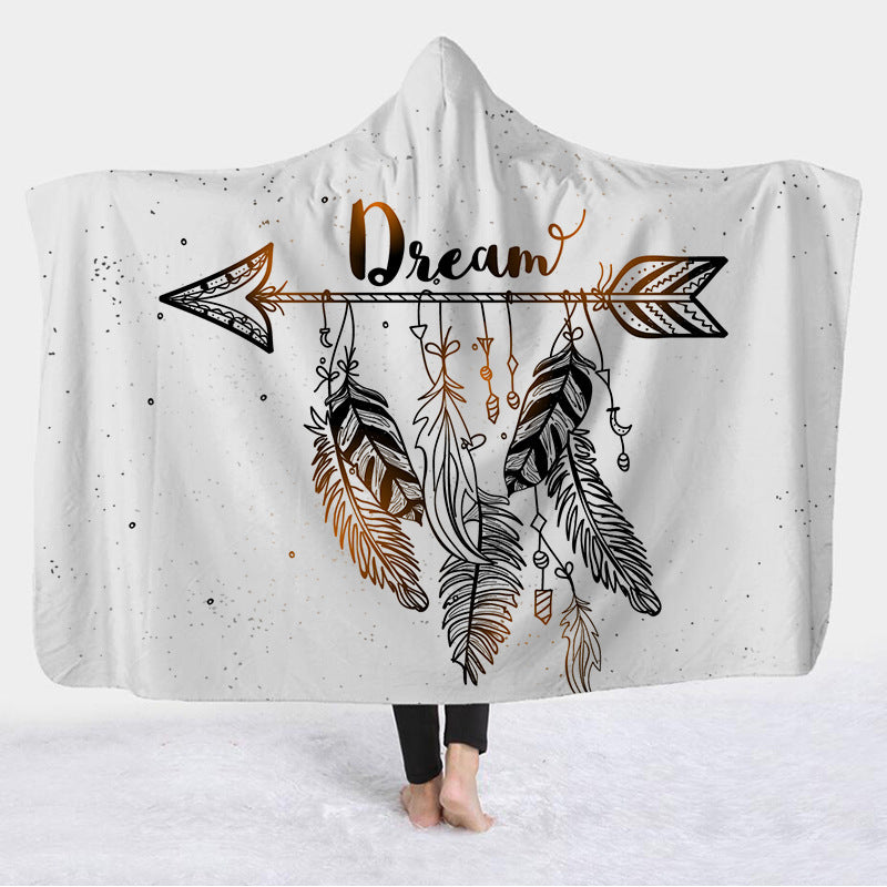 Customized Cross-Border Dreamcatcher Blanket With Pictures, Customized Hooded Blanket Cloak