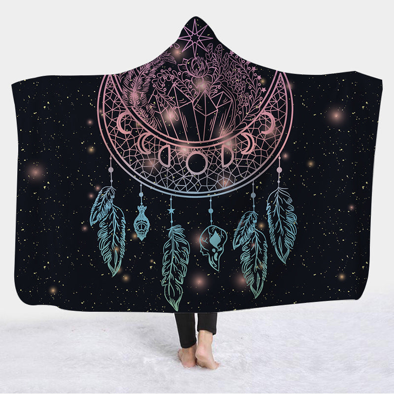 Customized Cross-Border Dreamcatcher Blanket With Pictures, Customized Hooded Blanket Cloak