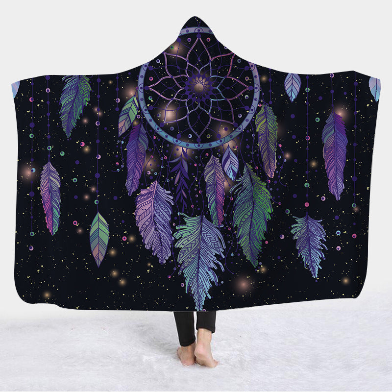Customized Cross-Border Dreamcatcher Blanket With Pictures, Customized Hooded Blanket Cloak