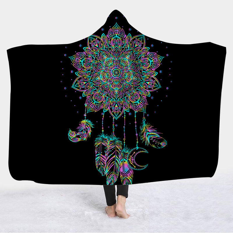 Customized Cross-Border Dreamcatcher Blanket With Pictures, Customized Hooded Blanket Cloak