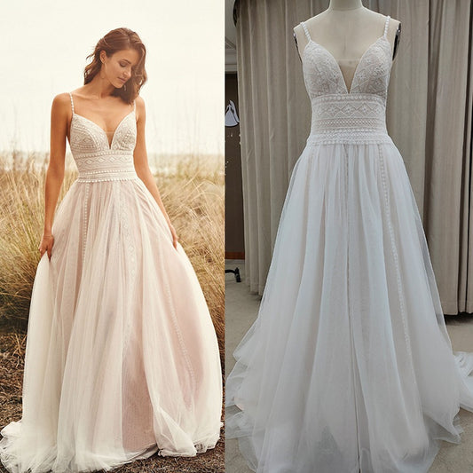 Lace Suspender Wedding Dress Dress